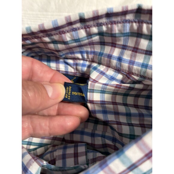 Ralph Lauren Performance Button Down Shirt 2XLT Blue Green Purple Plaid - Picture 6 of 8